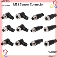 HUISHU M12 Sensor Connector, Male Female Socket Sensor Plug M12 Aviation Plug, M12 Sensor Cable Conn