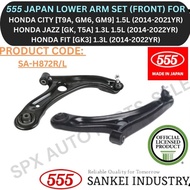 555 JAPAN GENUINE LOWER ARM (FRONT) FOR HONDA CITY [T9A, GM6, GM9] '14-21YR / JAZZ [GK, T5A] / FIT [