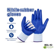 REDY STOCK BGL-42 FN518 1pairs Labour Protection Gloves Wear Durable Sarung Tangan Getah