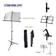 Folding music score book stand