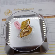 Nathan - Cincin Wanita Dubai  Lapis Emas Muda 40 Gram Model Dubai Daun Gold  Spiral Permata  Free Box cincin Cantik Kadar 724 Anti Luntur dan karat Perhiasan Fashion Terlaris Mirip Emas 24 K
