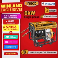 Ingco by Winland Industrial (15L) | 6KVA Silent Type Diesel Generator GDE60001-5P ING-PT