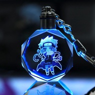 Naruto Kakashi Sasuke Gaara Luminous Crystal Keychain Gift Box Naruto Merchandise Pendant Naruto Kak