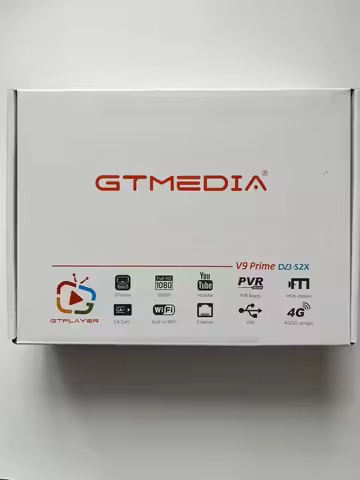 Original GTmedia V9 Prime Set Top Box Satellite Receiver Built-in 2.4G WiFi DVB-S/S2/S2X HEVC Suppor