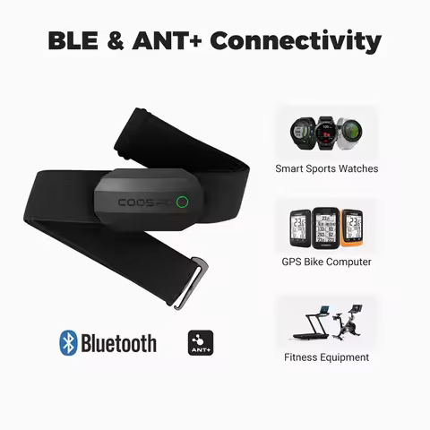 COOSPO H808S Heart Rate Sensor Dual Mode ANT Bluetooth With Chest Strap Cycling Computer for Wahoo G