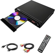 Compact DVD Player for TV, HDMI DVD Player for Smart TV Support 1080P Full HD,Multi-Region, MP3, DVD CD Players for Home, with HDMI/AV/USB/MIC, (not Blu-ray DVD Player)