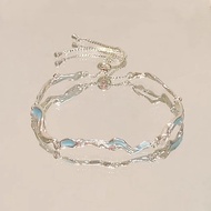 bracelet for woman gelang tangan perempuan T Classy Blue Ocean Bracelet Female ins Light Luxury Nich