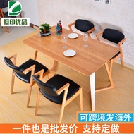 Nordic Solid Wood Dining Table and Chairs for Small Apartments6Dining Table Oak Furniture Solid Wood