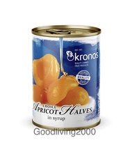 Kronos Premium Apricot halves in syrup 820 g พรีเมี่ยม แอปริคอทผ่าครึ่ง ในน้ําเชื่อม ตรา โคลนอส 820 