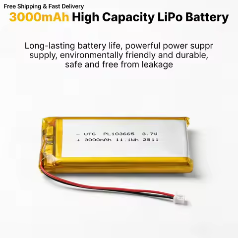3.7V 3000mAh Lipo Battery for LoRa 32 V3 T114 V2 Development Board ESP32 LoRaWAN Node 103665 Recharg