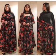 Georgette gown with dupatta