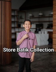 TERBARU BAJU KOKO COUPLE AYAH DAN ANAK LAKI LAKI BURGUNDY LENGAN PENDEK MOTIF YUSUF BY AL-ZAHRA
