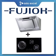 FUJIOH FR-SC2090R 90CM CHIMNEY HOOD + FUJIOH FH-GS5035 SVGL 3 BURNER GLASS GAS HOB