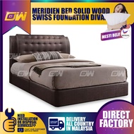 *Latest Promotion* Meridien Bed Solid Wood Swiss Foundation Divan / Leather Divan / Solid Divan Bed / Bedframe Katil / Hotel Bed / Katil Bed Frame / Divan Only - Queen / King Size