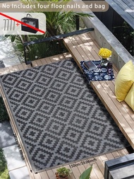 6ft X 9ft Waterproof Outdoor Rug, Plastic Double-Sided Carpet, Modern Rug, Large Floor Mat For Outdo