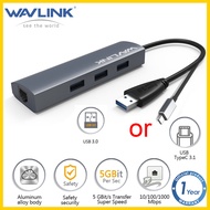 Wavlink Usb C 3.1 Hub 4 In 1อลูมิเนียม Hub พร้อม3-Port Usb 3.0Rj45 Gigabit Ethernet Lan Port Convert