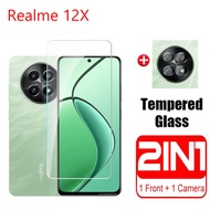 Realme 12X 12 Plus 5G 2024 Screen Protector 2in1 Full Cover Protective Tempered Glass For Realme12Pl