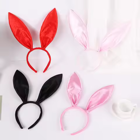 1pc sold color gingham rabbit ear headband in stock headband bunny girl hair clip Halloween rabbit h