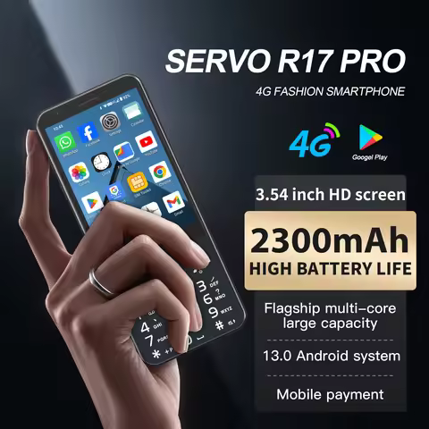 2025 NEW SERVO R17 PRO Thin Button Android Smartphone 4G LTE 2SIM Standby 4GB+64GB Play Store WiFi 3