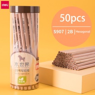 Hộp 50 bút chì 2B DELI cao cấp - Bút chì 2B Deli chất lượng cao cho bé tập viết vẽ