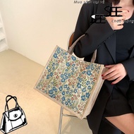SINSIN Flax Tote Bag Women Casual Fashion Lunch Pouch