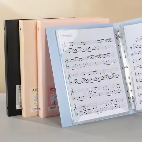 Piano Music Binder A4 3-Rings Sheet Music Folder Transparent Sleeves Music Scores A4 Folder With Rin
