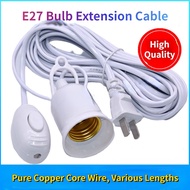 E27 10M 5M Extension Cable Lamp Bulb Holder with Switch LED Light Bulb Extension Socket Bulb Cable