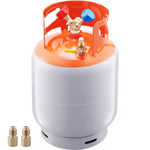 SucceBuy 30 lb Refrigerant Recovery Tank 400 psi Portable Cylinder Tank with Y-Valve for Liquid/Vapo