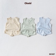 Obebi Summer Plaid Floral Shirt Set for Boys and Girls from 8-22KG BC337