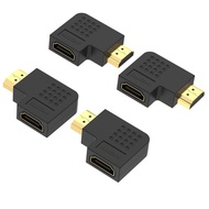 VCE HDMI 90 and 270 Degree Adapter 4-Pack, Right Angle HDMI Male to Female Vertical Flat Adapter HDM