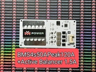 BMS4S 50A (12-14v)M-power มีActive balance 1.5A ในตัว( สำหรับ lifepo4 3.2V) พร้อมส่ง ราคาพิเศษมากๆ