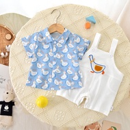Summer Baby Carrier Suit Thin Short-Sleeved Male Female Baby Summer Fashionable Outer Wear Romper Du