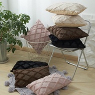 Cushion Cover Sofa Pillow Cover 45x45 40x40 50x50 30x50 Sofa Cushion Cover Apricot Plush Blue Rhombu