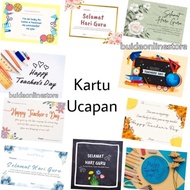 Kartu Ucapan Selamat Hari Guru Happy Teacher's Day dekorasi kado