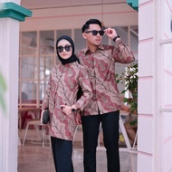 🛒 Batik couple blouse batik pria lengan panjang/pendek cotton halus