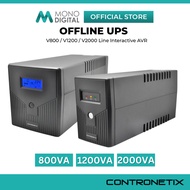 CONTRONETIX OFFLINE UPS V800 / V1200 / V2000 LINE INTERACTIVE AVR WITH UNIVERSAL OUTPUT *UNINTERRUPT