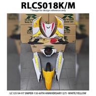 Cover Set Rapido LC135 V4 V5 V6 V7 Yamaha Sniper-135 60th Anniversary (27) White Yellow Red LC4S Acc