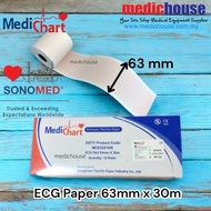 ECG PAPER 3 Channel Size 63mm x 30M , medichart/sonomed