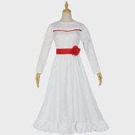 Bộ Trang Phục Hóa Trang Cô Dâu Annabelle Dành Cho Nữ Với Mặt Nạ Tóc Giả - Ma Kinh Dị Cô Dâu Kinh Dị
