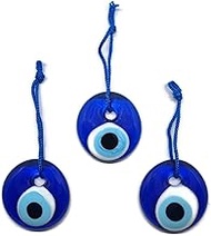 Turkish Eye for Hanging, Crystal Against Evil Eye Blue Eye for Good Luck 4 cm Diameter with Hole and