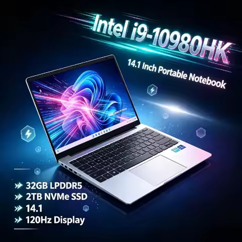 Intel Core i9 10980HK 14.1 Pro Laptop 8C 16T 2.4GHz 5.3GHz Boost 16MB 45W 32GB RAM 2TB NVMe SSD Gami
