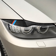 KANEED 1 cặp ba màu sợi carbon đèn pha xe hơi lông mày trang trí miếng dán cho xe BMW E90 / 318i / 3