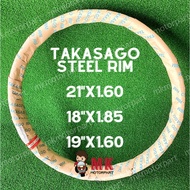 TAKASAGO Rim 21 x1.60 / 18 x1.85 / 19 x1.60 Chrome Plated Steel 36 Hole Gelong Rim Besi For Yamaha S