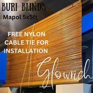 BURI BLINDS WITH VARNISH / NO VARNISH 5X5FT / NATIVE CURTAIN 5FT 550 PESO