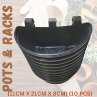 VERTICAL HANGING POT DOUBLE / PASONG PANG SABIT SA DINGDING AT BAKOD/ PREMIUM WALL HANGING POT / Hanging Pots for Plants / Big Pots for Plants on SALE!! (11CM X 21CM X 8CM) (10 PCS / 2PCS) GUARANTEED CHEAPEST AND BEST QUALITY, MURANG MURA!! BLACK 10pcs