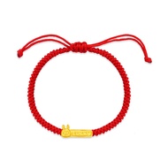 CHOW TAI FOOK 999 Pure Gold Charm with Adjustable Rope Bracelet - Zodiac Rabbit: Lucky R31316