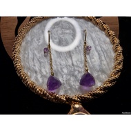 Silver925 Chrome Gold14K Crystal Amethyst Quartz Super 7.5mm F694