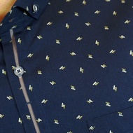 BOSS Kemeja Motif Pria Lengan Pendek Slim Fit 1263