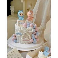 Combo of 5 hard plastic dragons for birthday cake decoration