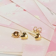 916 Gold Simple Love Design Earring / 916 Emas Anting Subang Love Design / 916黄金简约爱心耳钉